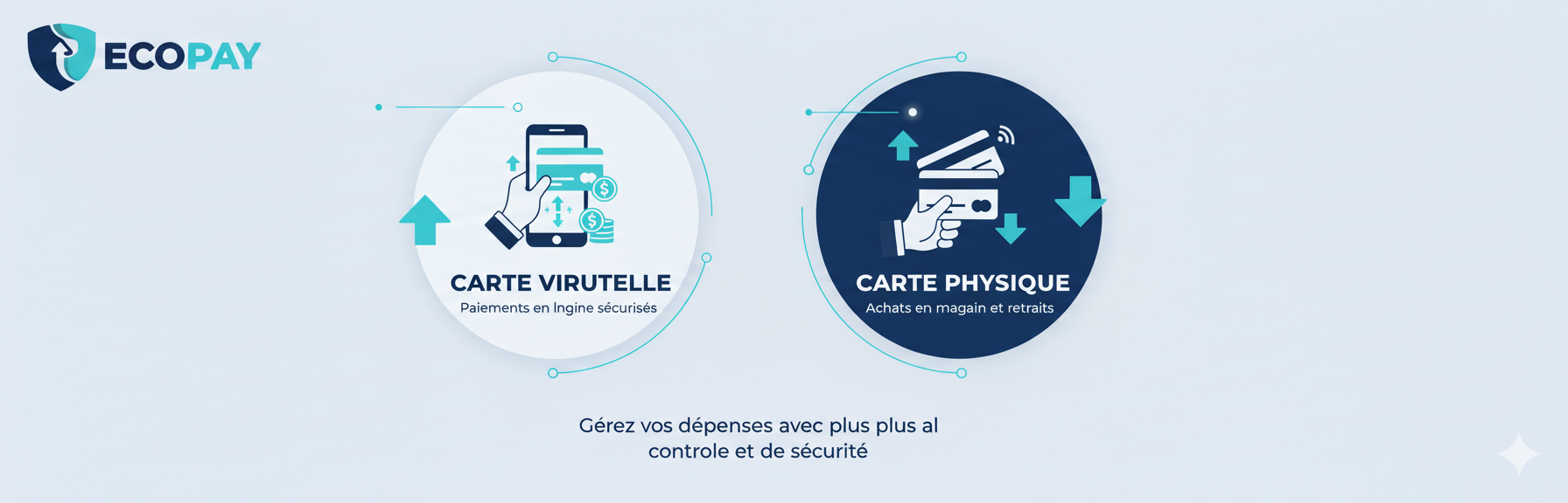 Illustration de cartes virtuelles et physiques