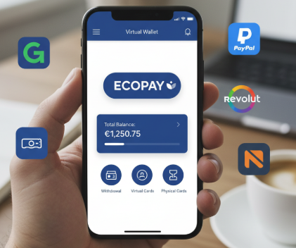Illustration de gestion de finances sur mobile